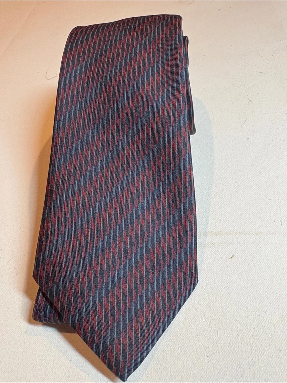 Linea Studio Navy and Red Silk Tie